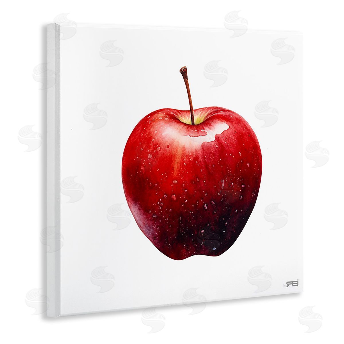 RB Bold Red Apple Wooden Wall Plaque Art Print