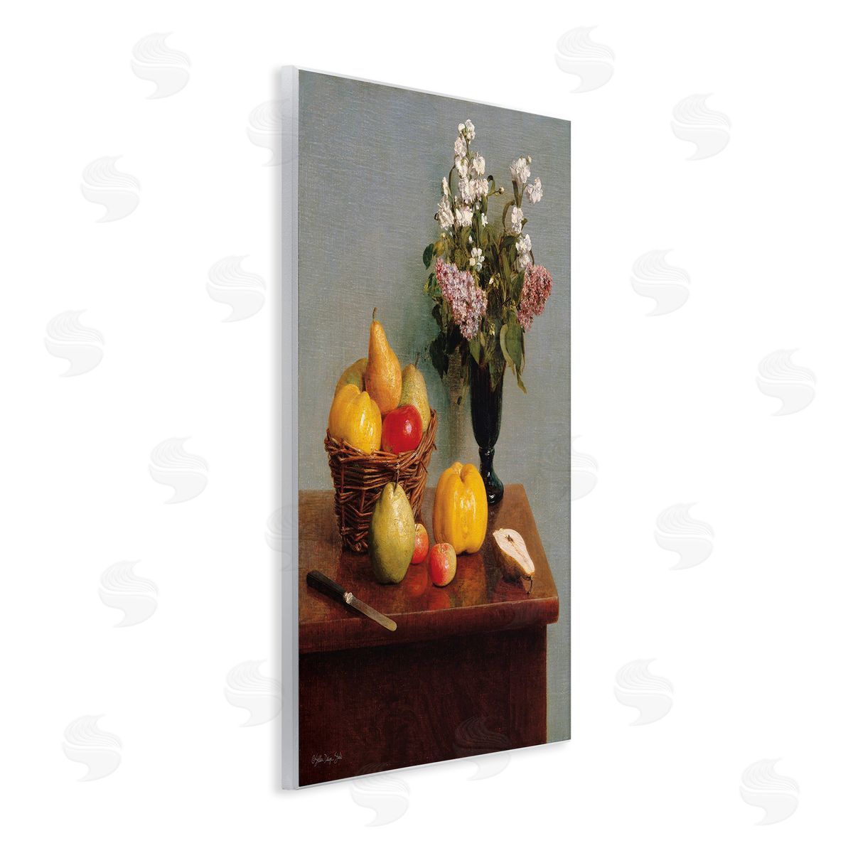 Stellar Design Studio Fruit & Flowers Still Life Wooden Wall Plaque Art Print