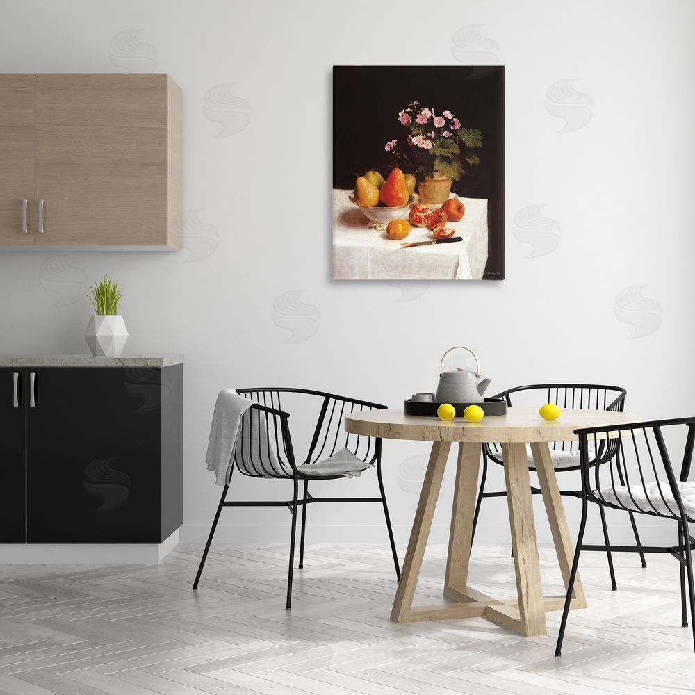 Stellar Design Studio Fruit & Bouquet Still Life Canvas Wall Art Print in Room