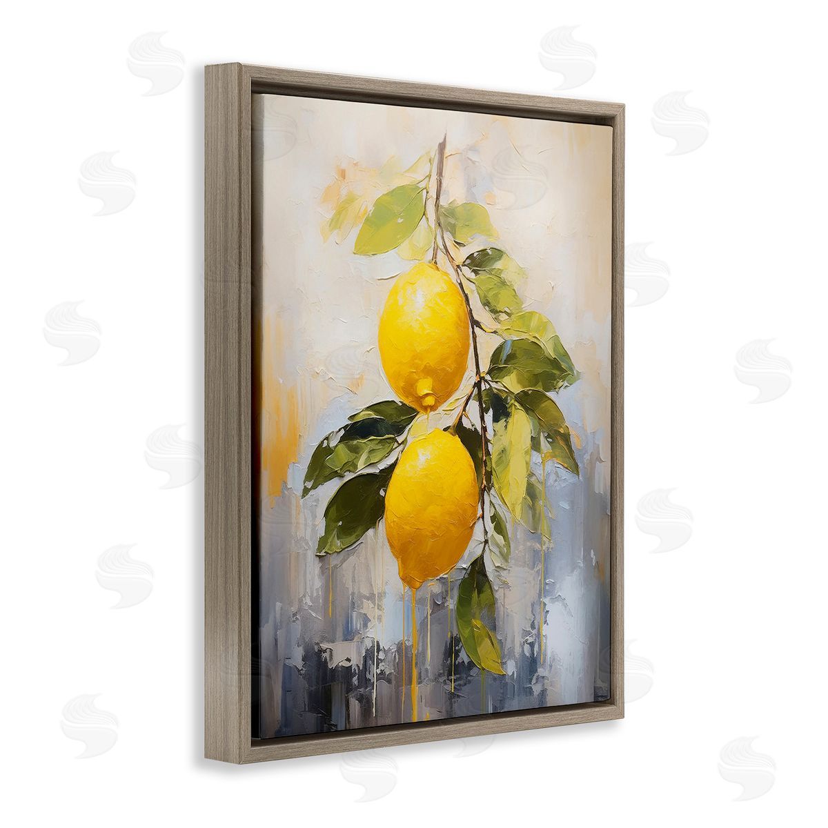 Ramona Murdock Abstract Lemon Branch Brown Floating Frame Canvas Wall Art Print