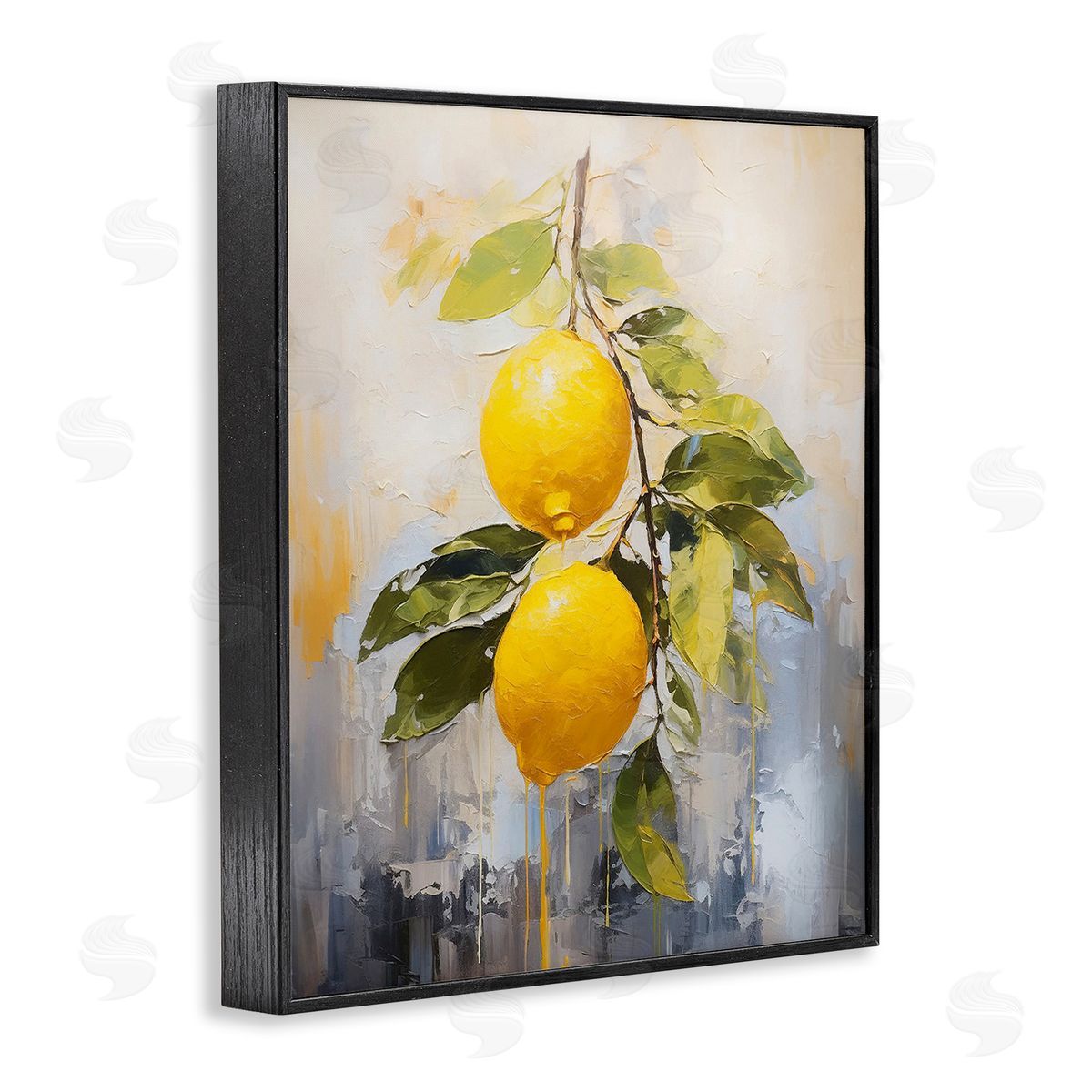 Ramona Murdock Abstract Lemon Branch Black Framed Giclee Wall Art Print
