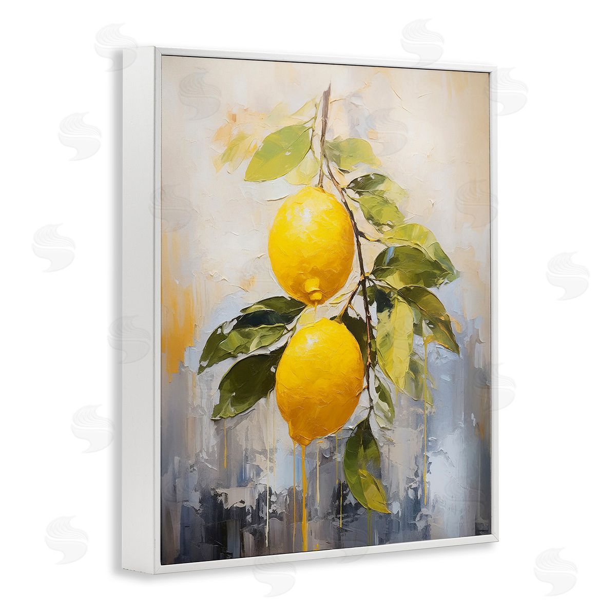 Ramona Murdock Abstract Lemon Branch White Framed Giclee Wall Art Print