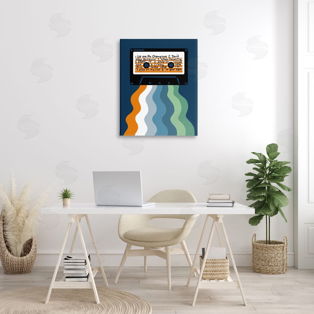 Laura Marr Mix Tape Cassette Canvas Wall Art Print in Room