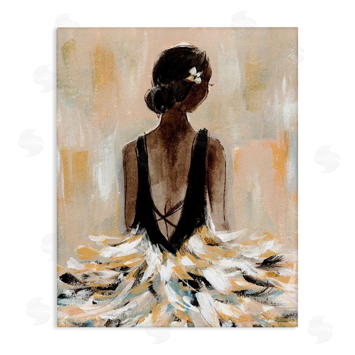 Annie Warren Ballerina in Abstract Gown Canvas Wall Art Print