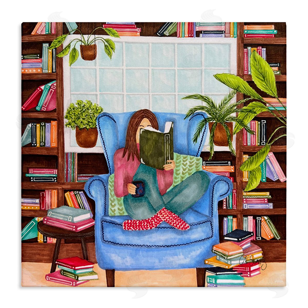 Ale Saiz Studio Cozy Reading Corner Canvas Wall Art Print