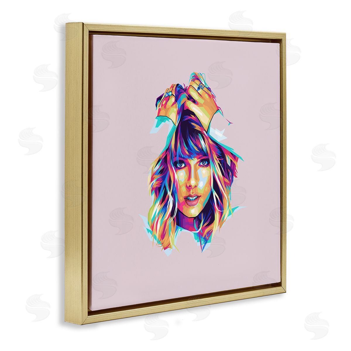 Birch & Ink Abstract Pop Star Gold Floating Frame Canvas Wall Art Print