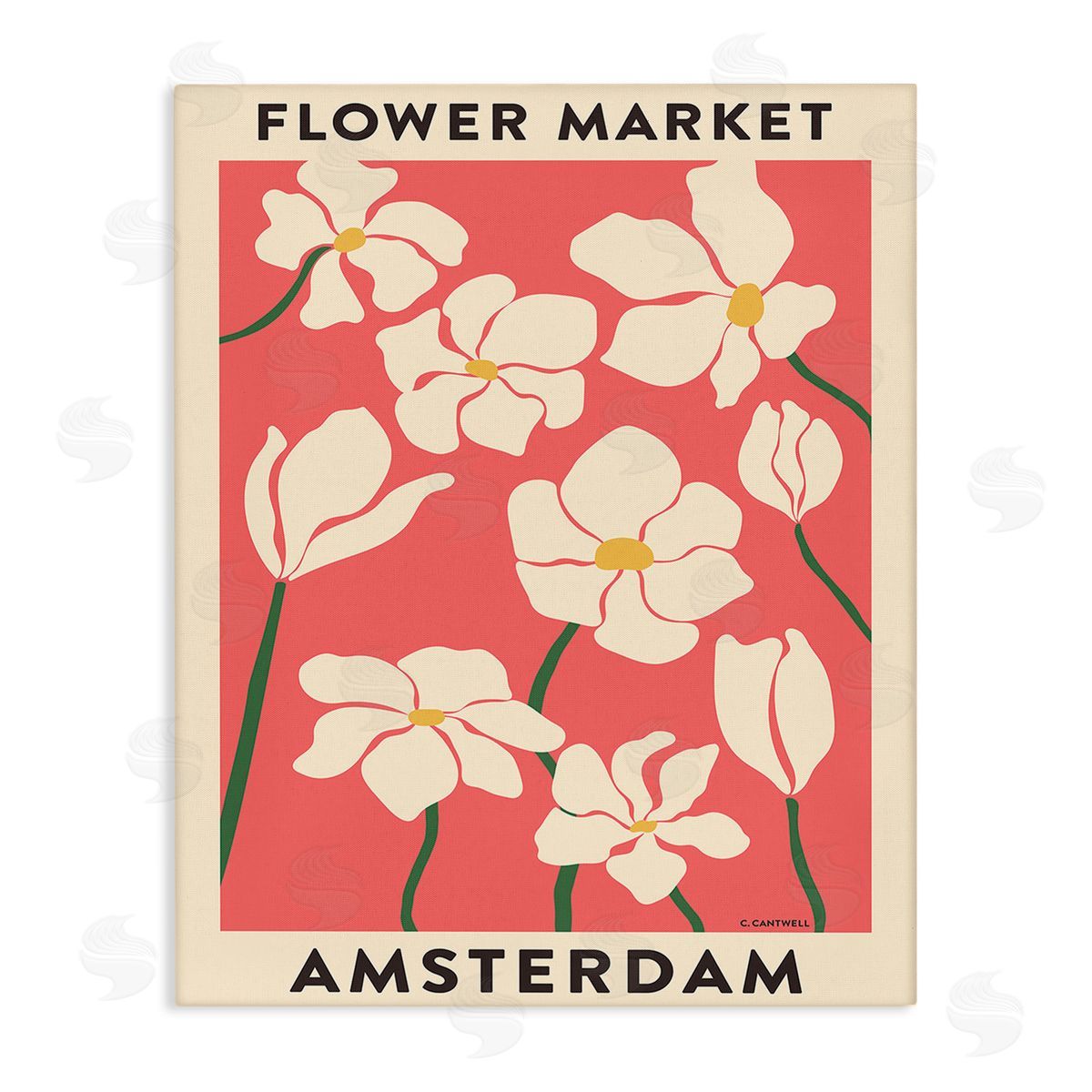Carrie Cantwell Amsterdam Flower Market Canvas Wall Art Print