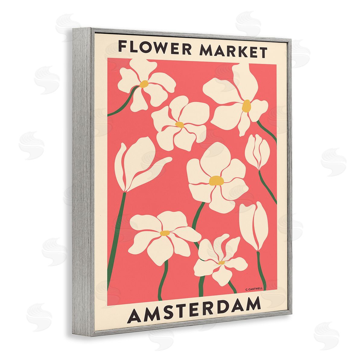 Carrie Cantwell Amsterdam Flower Market Gray Framed Giclee Wall Art Print