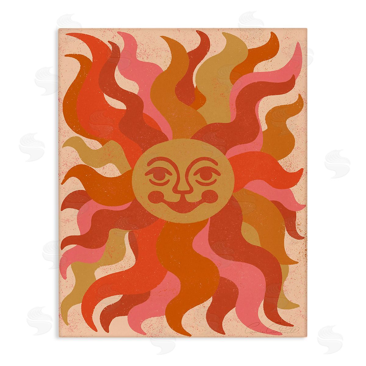 Carrie Cantwell Celestial Smiling Sun Canvas Wall Art Print