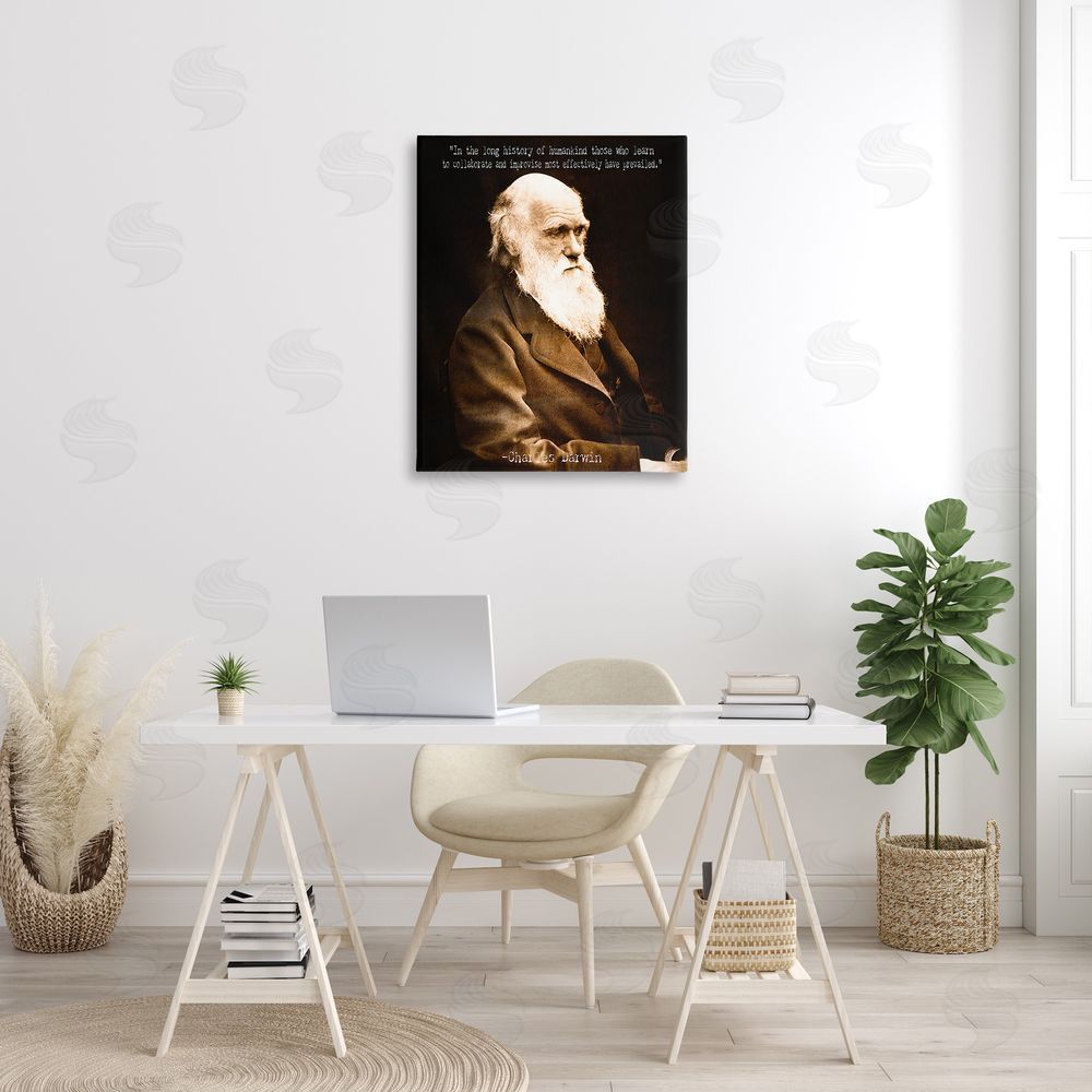 Graffitee Studios Inspiring Darwin Quote Canvas Wall Art Print in Room