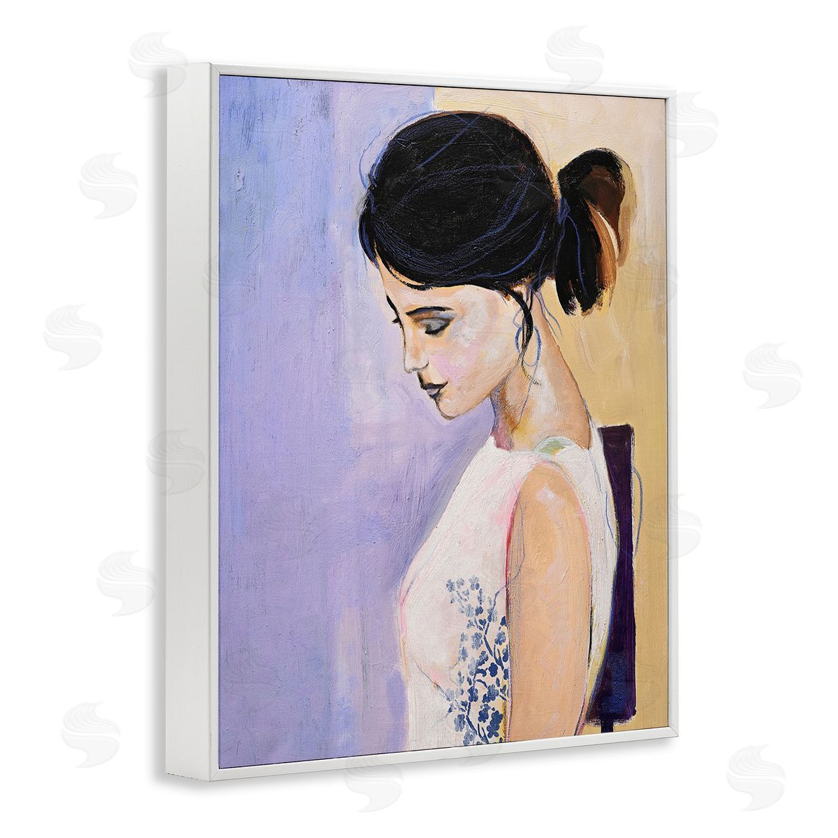 Design Fabrikken Traditional Portrait of Woman White Framed Giclee Wall Art Print