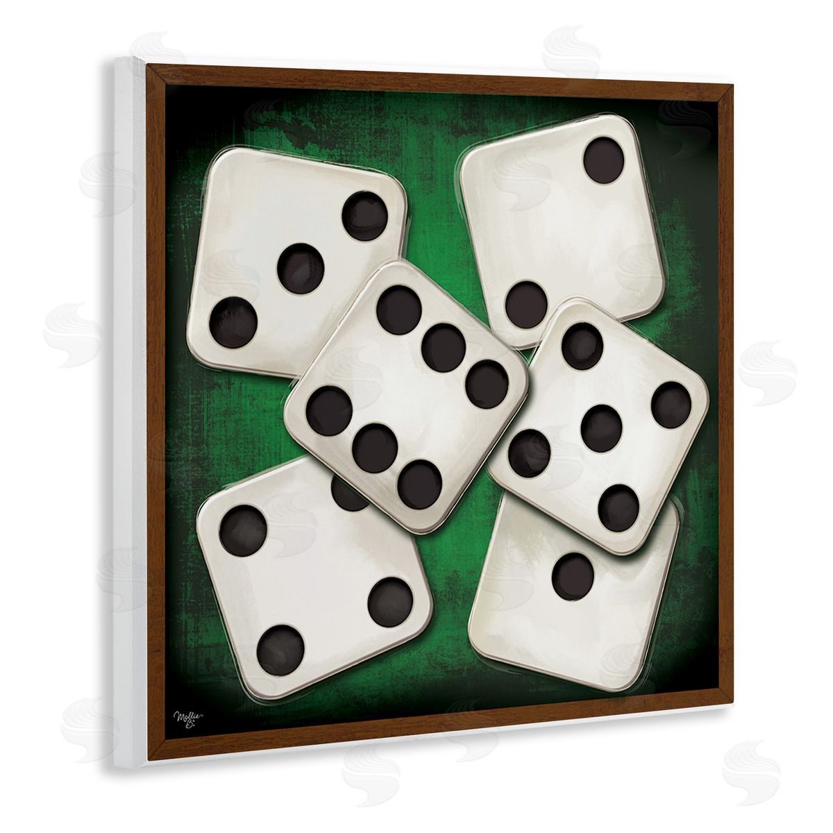 Mollie B. Dice on Casino Table Wooden Wall Plaque Art Print