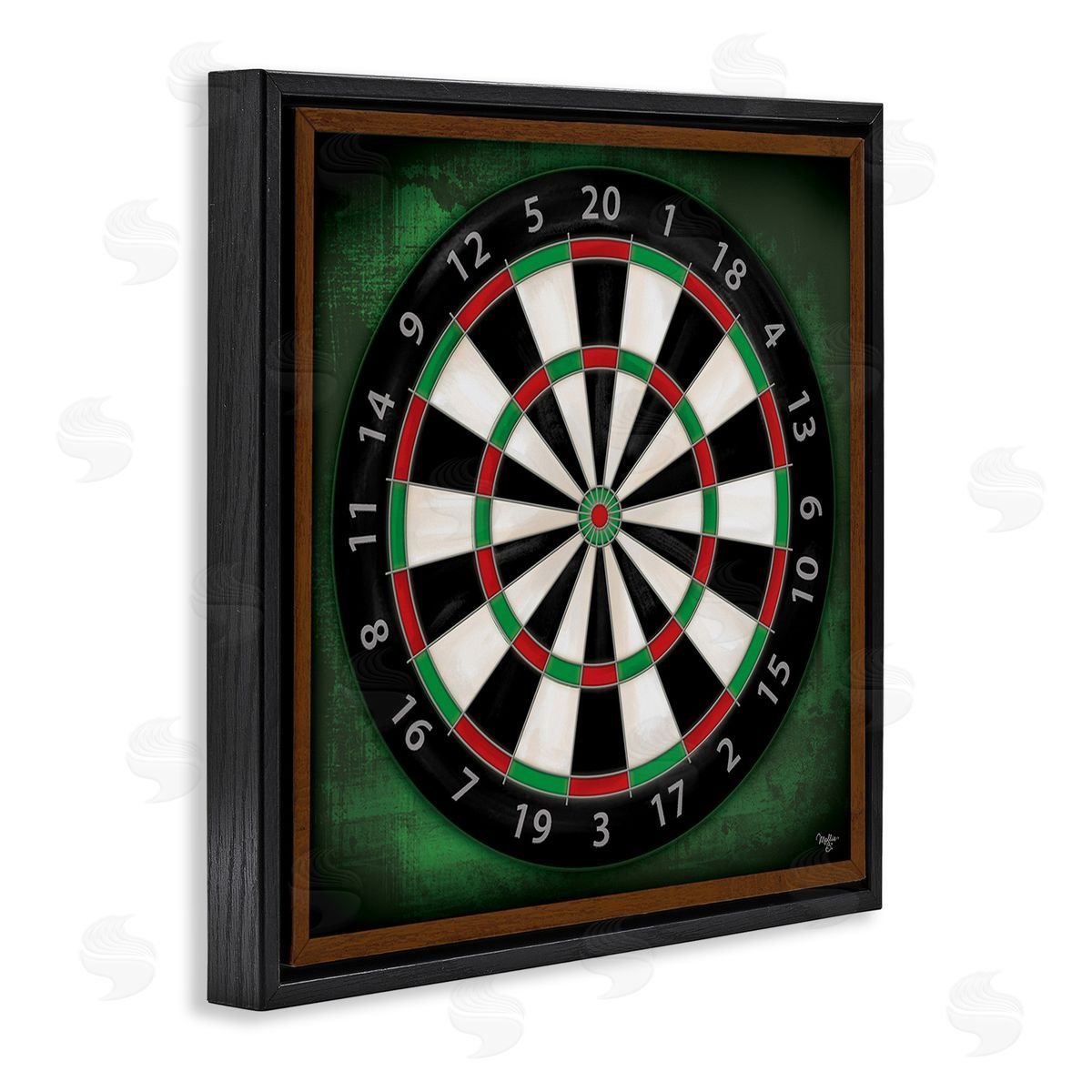 Mollie B. Traditional Darts Game Black Floating Frame Canvas Wall Art Print
