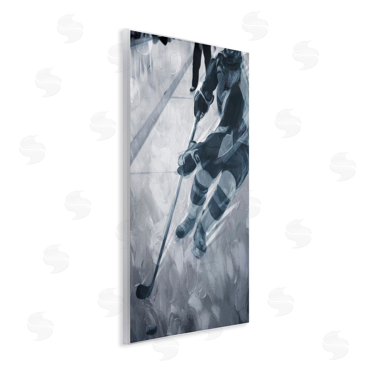 Milli Villa Abstract Hockey Player Wooden Wall Plaque Art Print