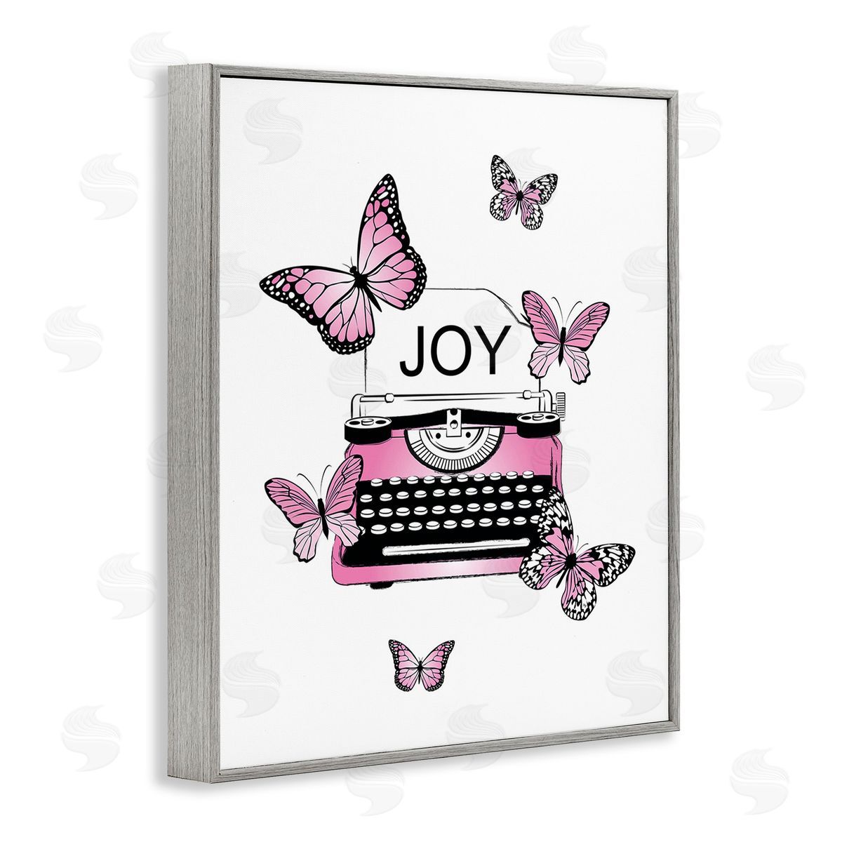Martina Pavlova Typewriter with Joy Gray Framed Giclee Wall Art Print