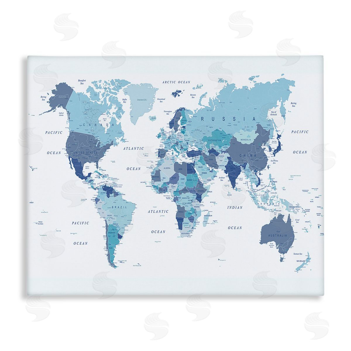 Urban Epiphany Traditional Blue Map Canvas Wall Art Print