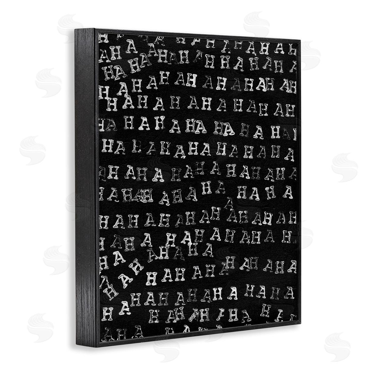 Jodi Fuchs Haha Typography Pattern Black Framed Giclee Wall Art Print