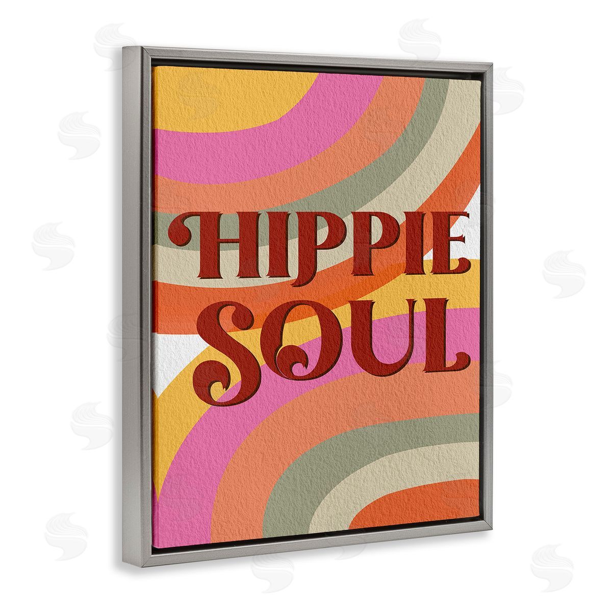 Regina Moore Hippie Soul Patterned Gray Floating Frame Canvas Wall Art Print