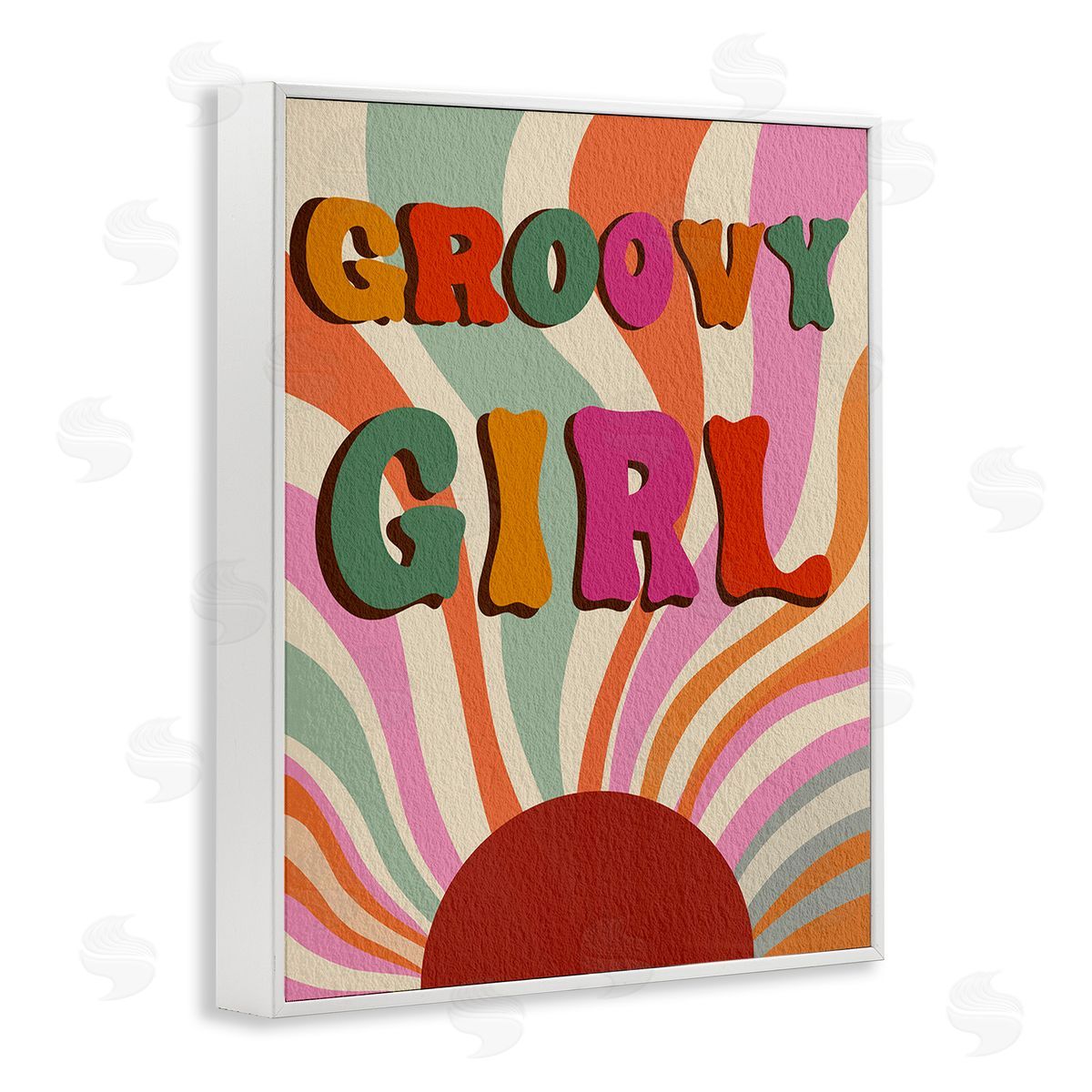 Regina Moore Groovy Girl Patterned White Framed Giclee Wall Art Print