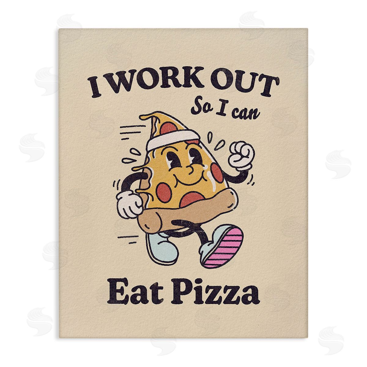 Victoria Barnes Work Out To Eat Pizza Canvas Wall Art Print