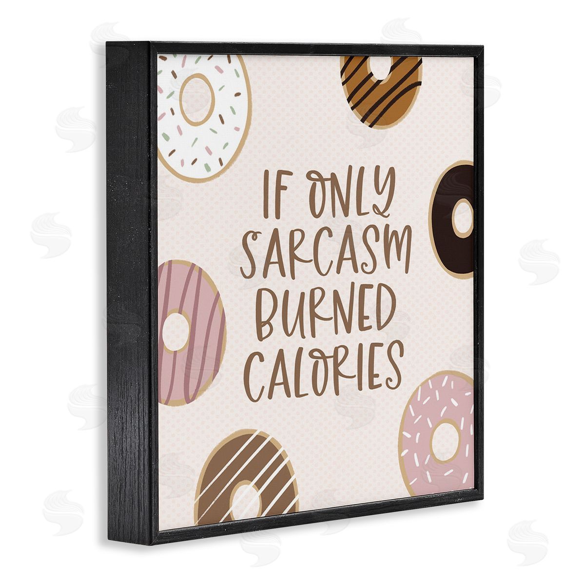 Lady Louise Designs Sassy Sarcasm Burning Calories Black Framed Giclee Wall Art Print