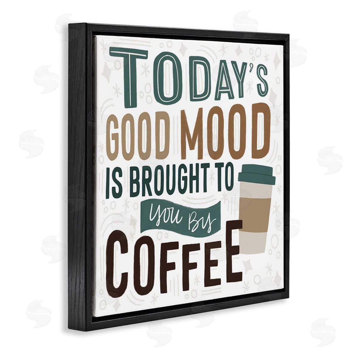 Lady Louise Designs Good Mood By Coffee Black Floating Frame Canvas Wall Art Print