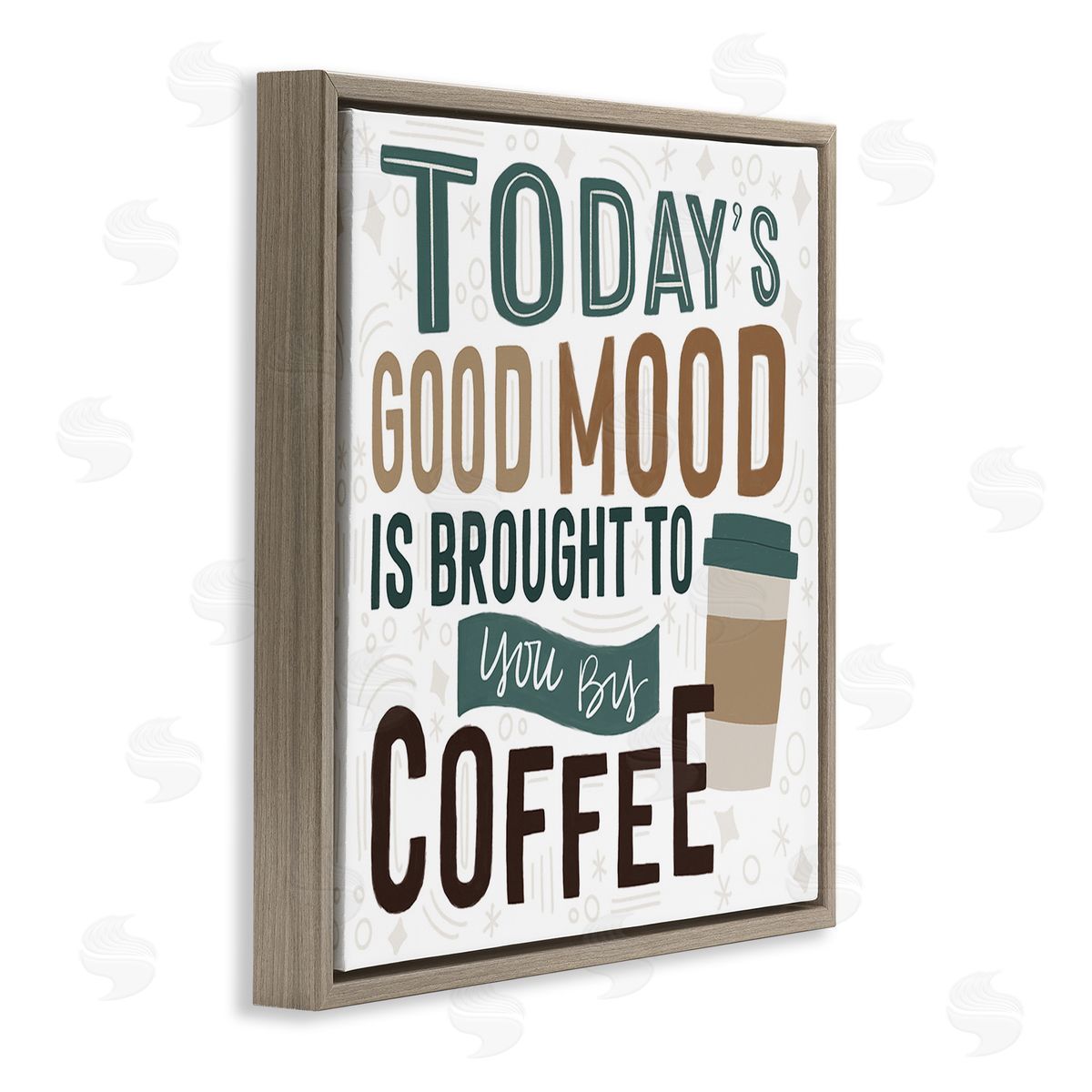 Lady Louise Designs Good Mood By Coffee Brown Floating Frame Canvas Wall Art Print
