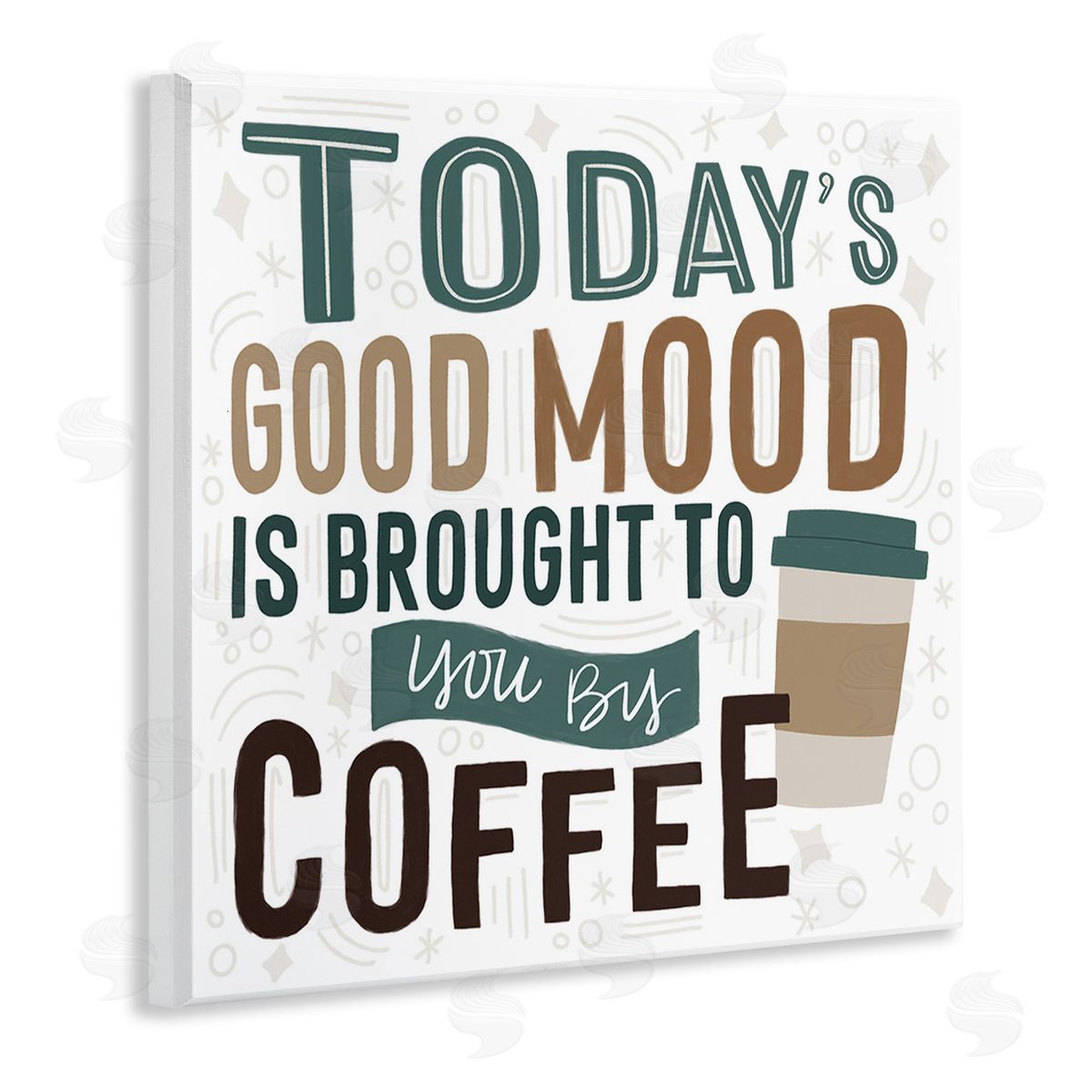 Lady Louise Designs Good Mood By Coffee Wooden Wall Plaque Art Print