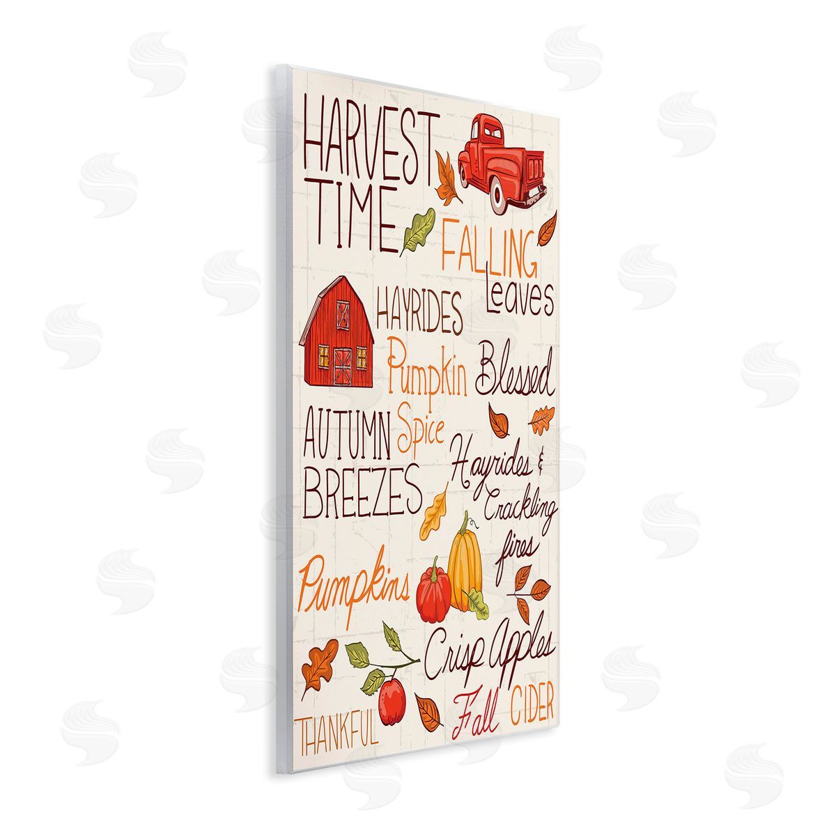 Diane Labombarbe Harvest Time Phrases Wooden Wall Plaque Art Print