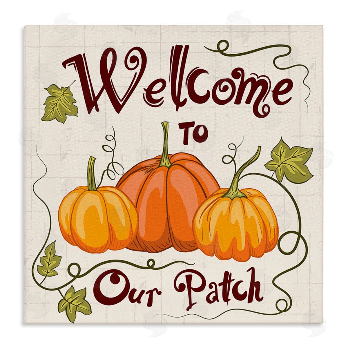 Diane Labombarbe Pumpkin Patch Welcome Canvas Wall Art Print