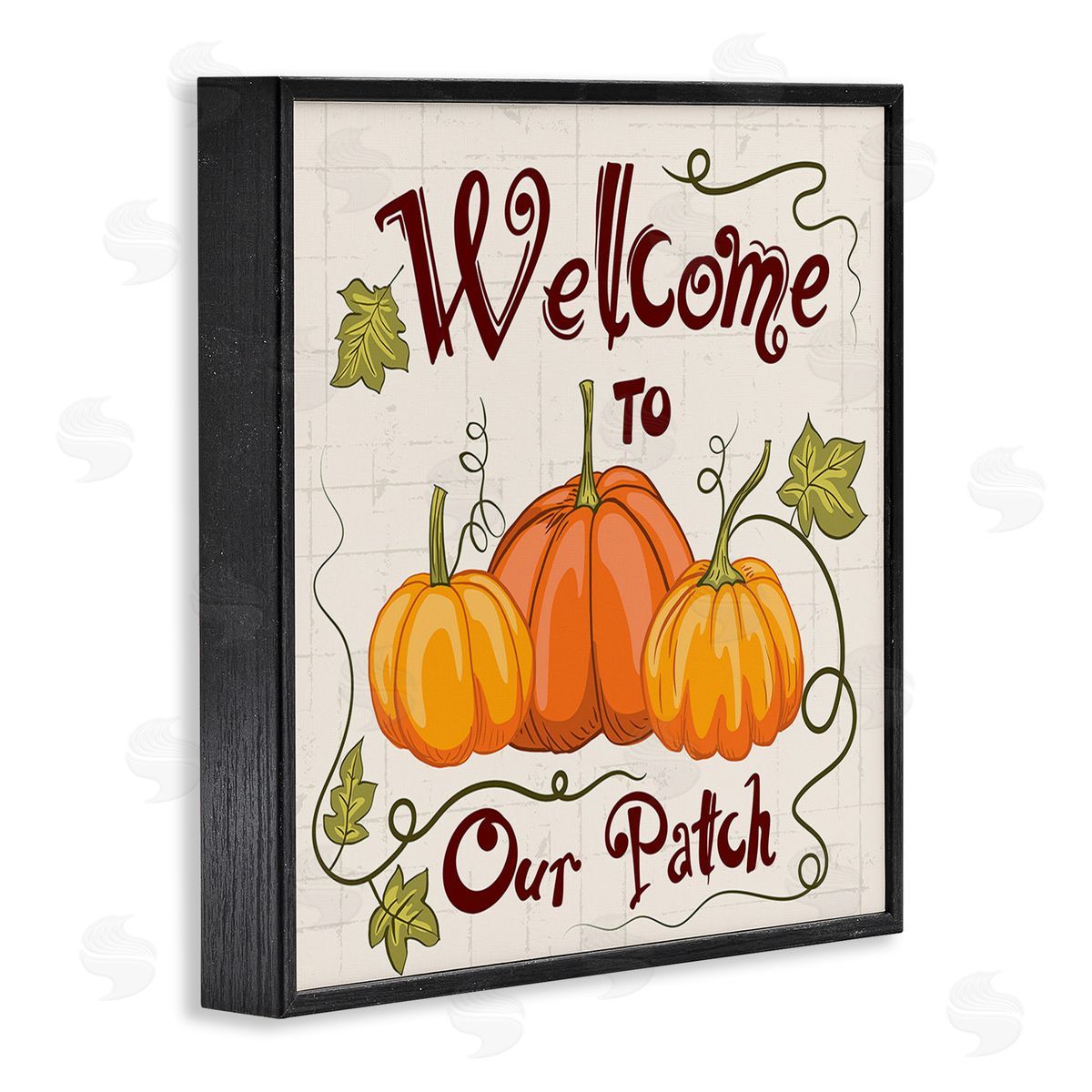 Diane Labombarbe Pumpkin Patch Welcome Black Framed Giclee Wall Art Print