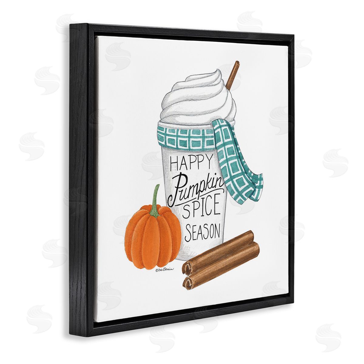 Deb Strain Pumpkin Spice Season Black Floating Frame Canvas Wall Art Print