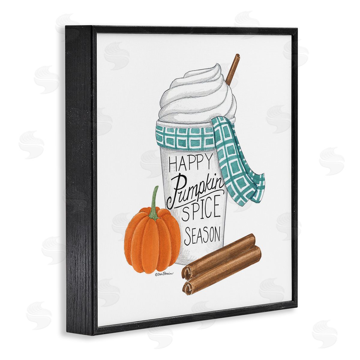 Deb Strain Pumpkin Spice Season Black Framed Giclee Wall Art Print
