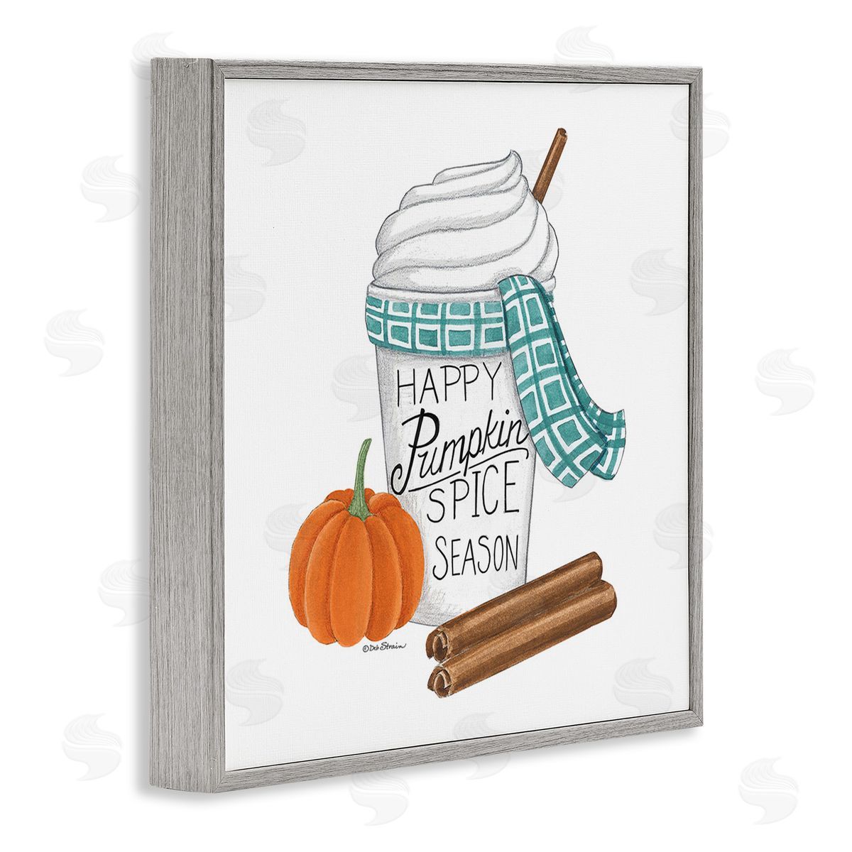 Deb Strain Pumpkin Spice Season Gray Framed Giclee Wall Art Print