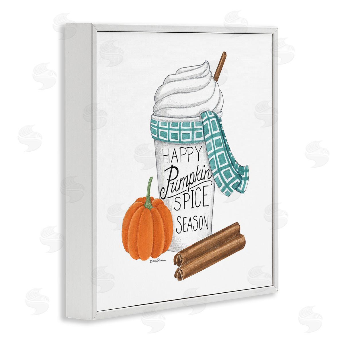 Deb Strain Pumpkin Spice Season White Framed Giclee Wall Art Print