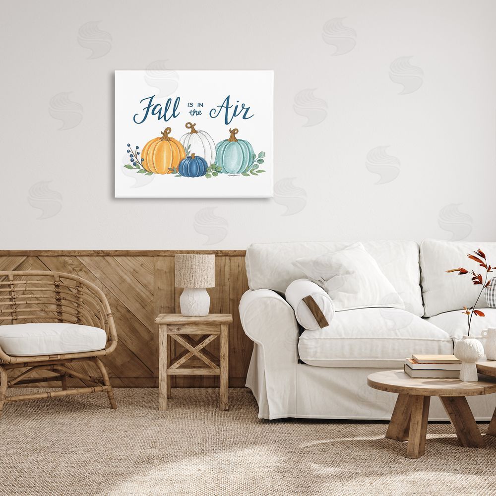 Deb Strain Fall In The Air Pumpkins Canvas Wall Art Print in Room