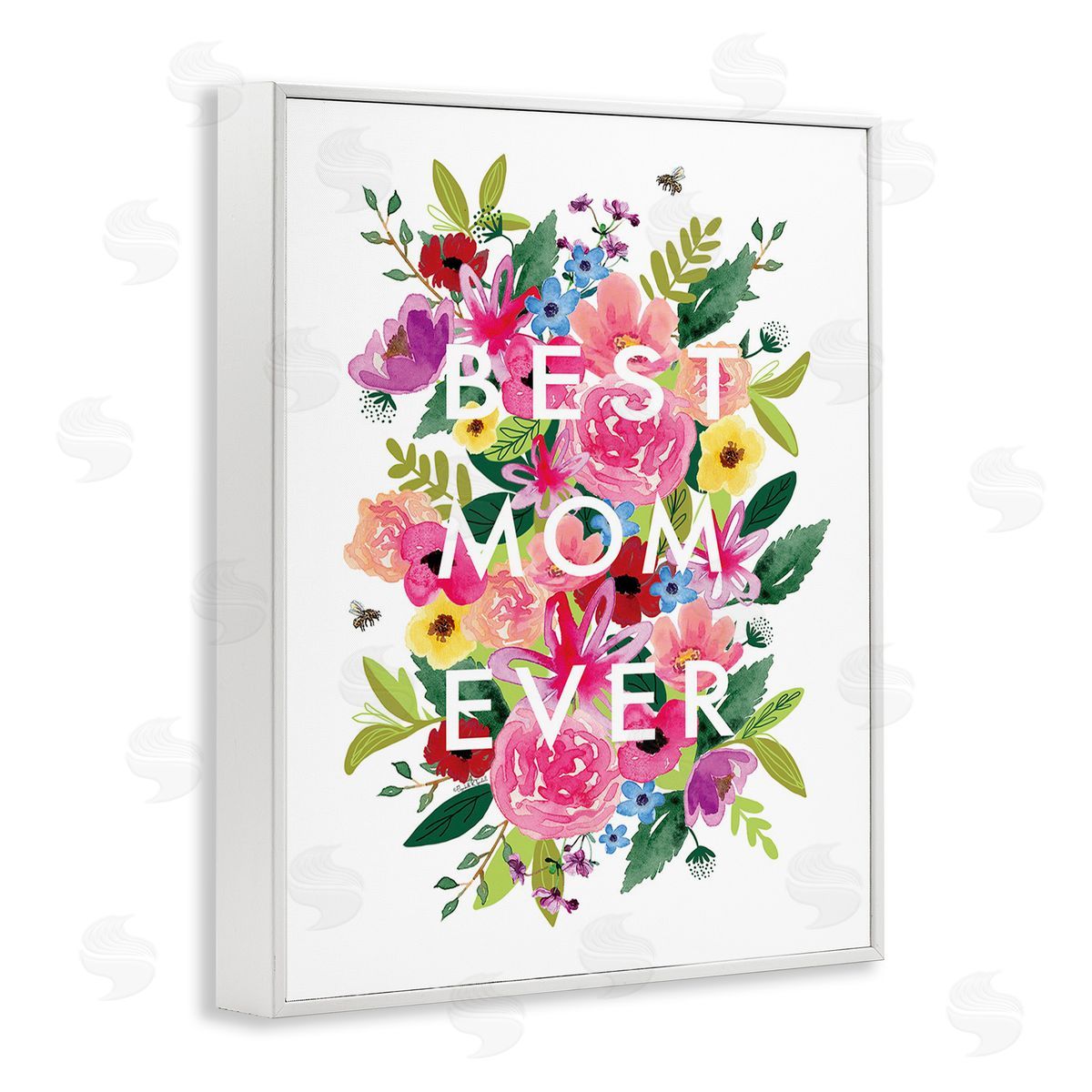 Elizabeth Tyndall Floral Best Mom Ever White Framed Giclee Wall Art Print