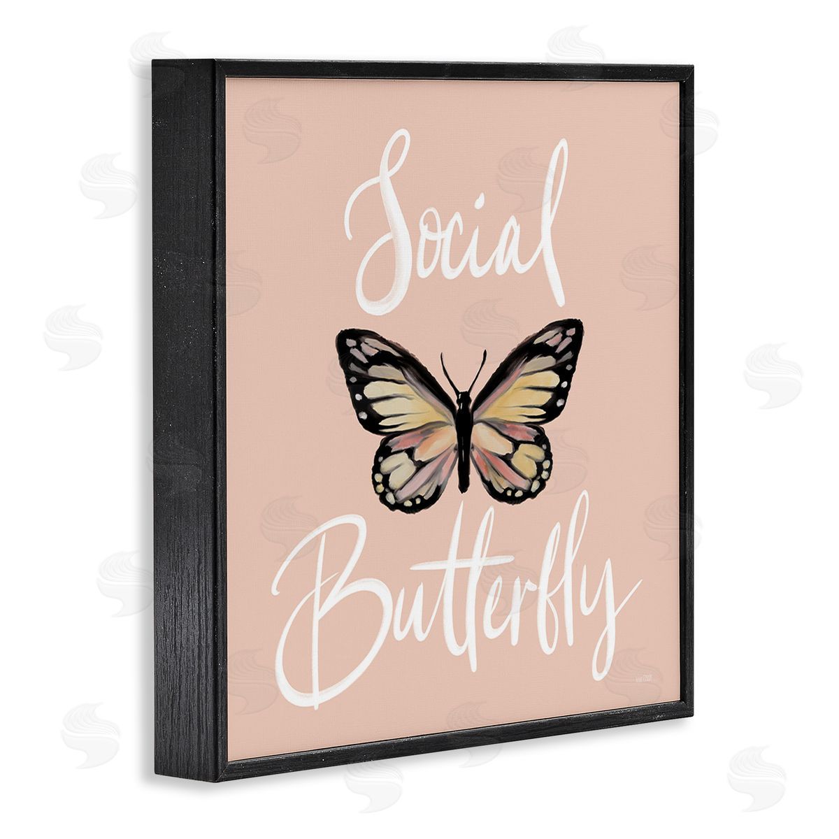 House Fenway Social Butterfly Phrase Black Framed Giclee Wall Art Print