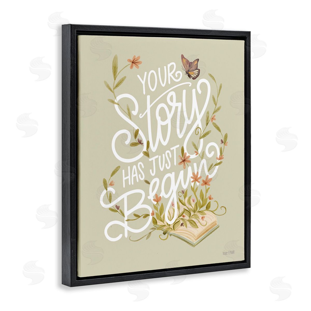 House Fenway Your Story Inspirational Black Floating Frame Canvas Wall Art Print