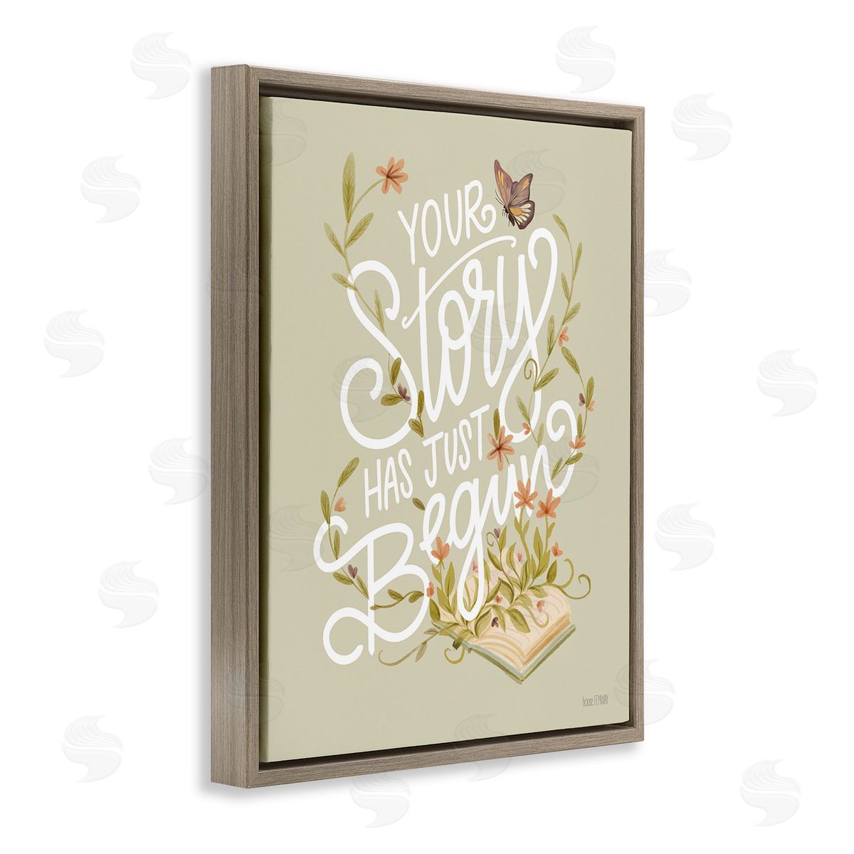 House Fenway Your Story Inspirational Brown Floating Frame Canvas Wall Art Print