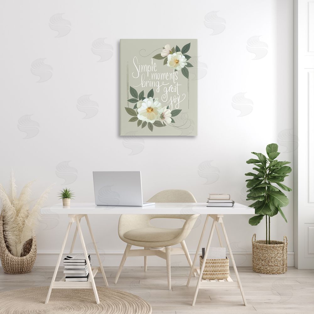 House Fenway Simple Moments & Blossoms Canvas Wall Art Print in Room