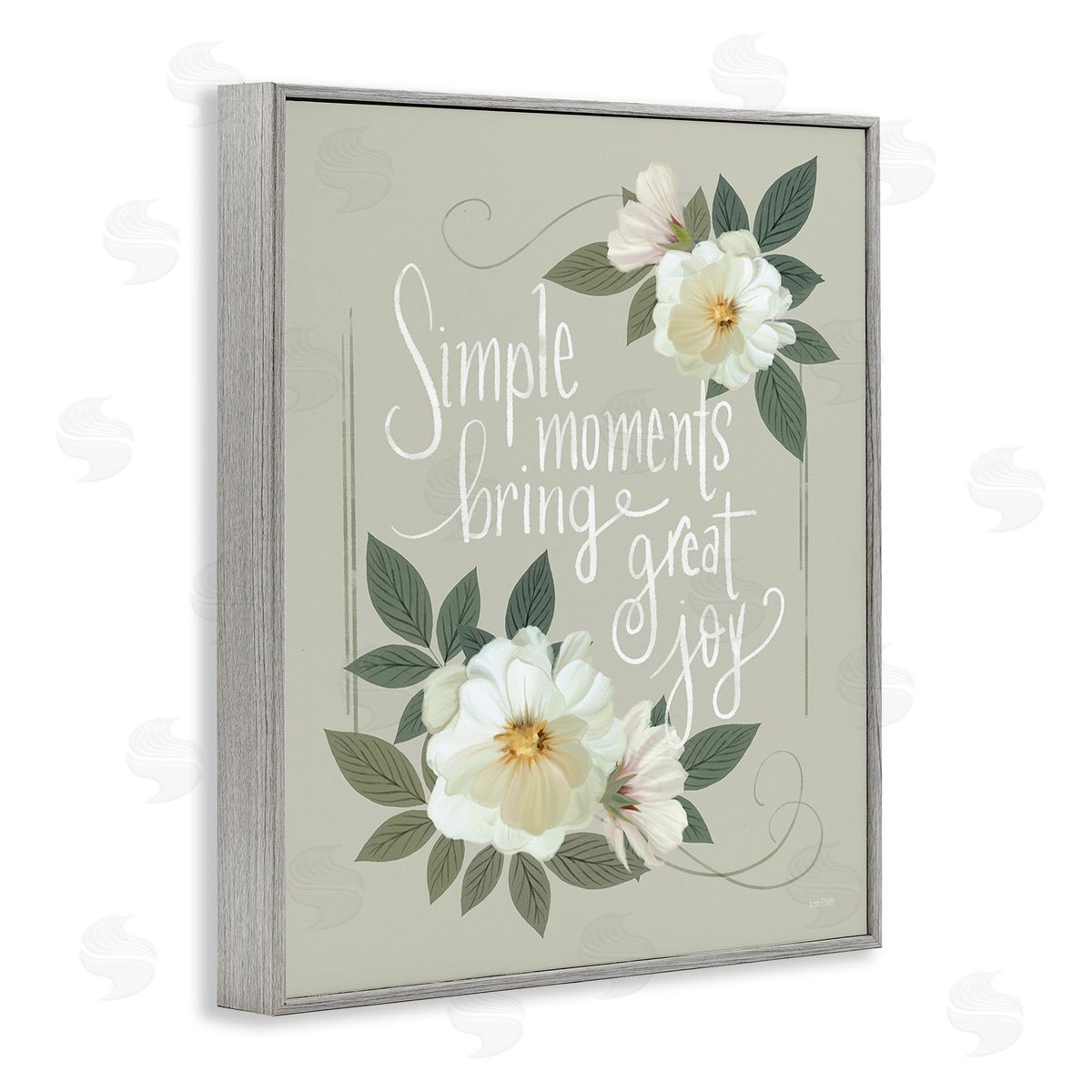 House Fenway Simple Moments & Blossoms Gray Framed Giclee Wall Art Print