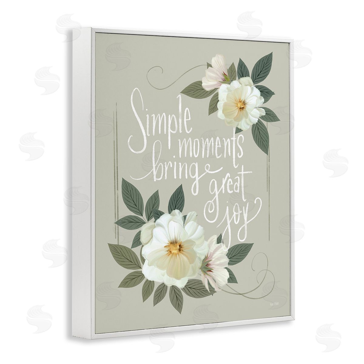 House Fenway Simple Moments & Blossoms White Framed Giclee Wall Art Print