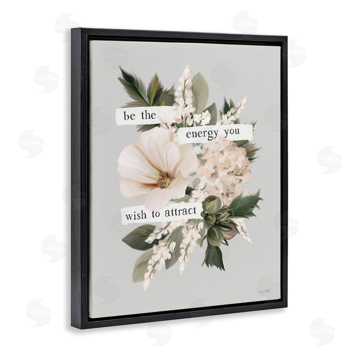 House Fenway Inspirational Be The Energy Black Floating Frame Canvas Wall Art Print