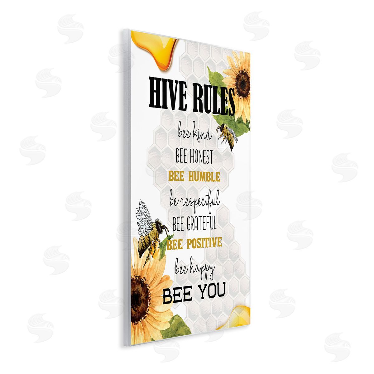 Kim Allen Bee Hive Rules Wooden Wall Plaque Art Print
