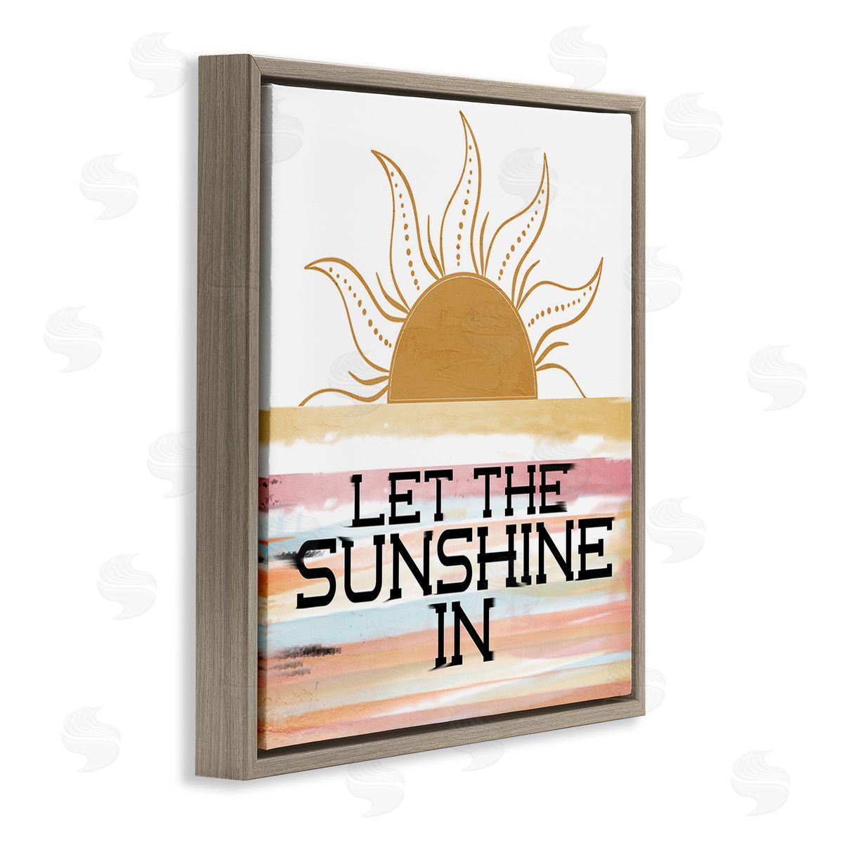 Kim Allen Let Sunshine In Brown Floating Frame Canvas Wall Art Print