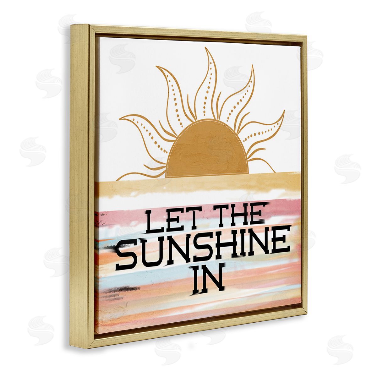 Kim Allen Let Sunshine In Gold Floating Frame Canvas Wall Art Print