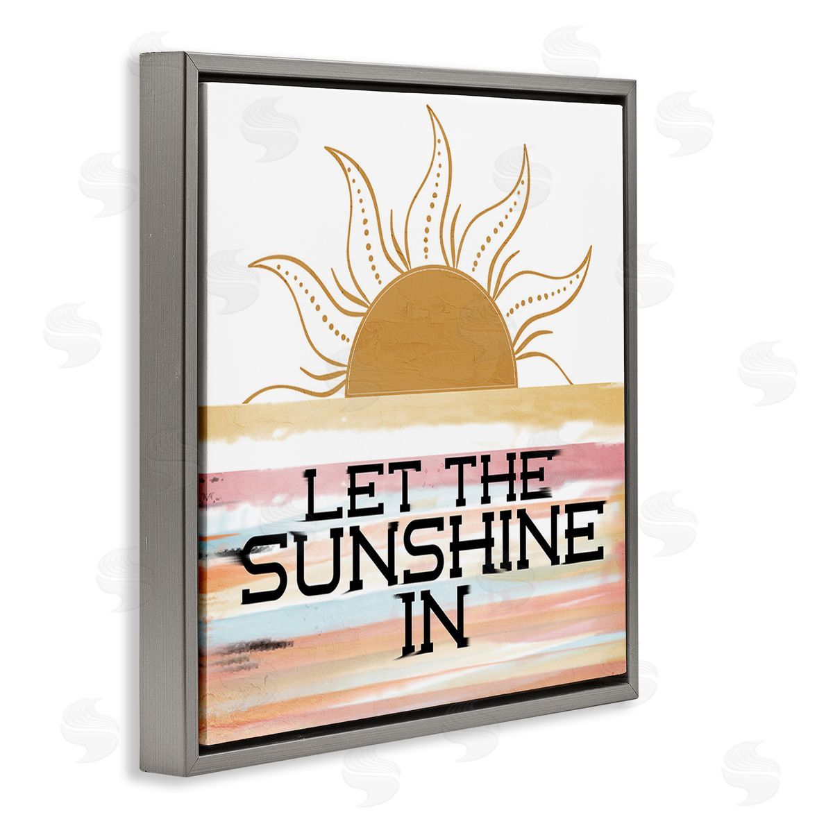 Kim Allen Let Sunshine In Gray Floating Frame Canvas Wall Art Print