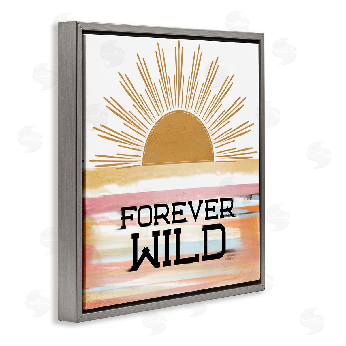 Kim Allen Forever Wild Sun Rays Gray Floating Frame Canvas Wall Art Print