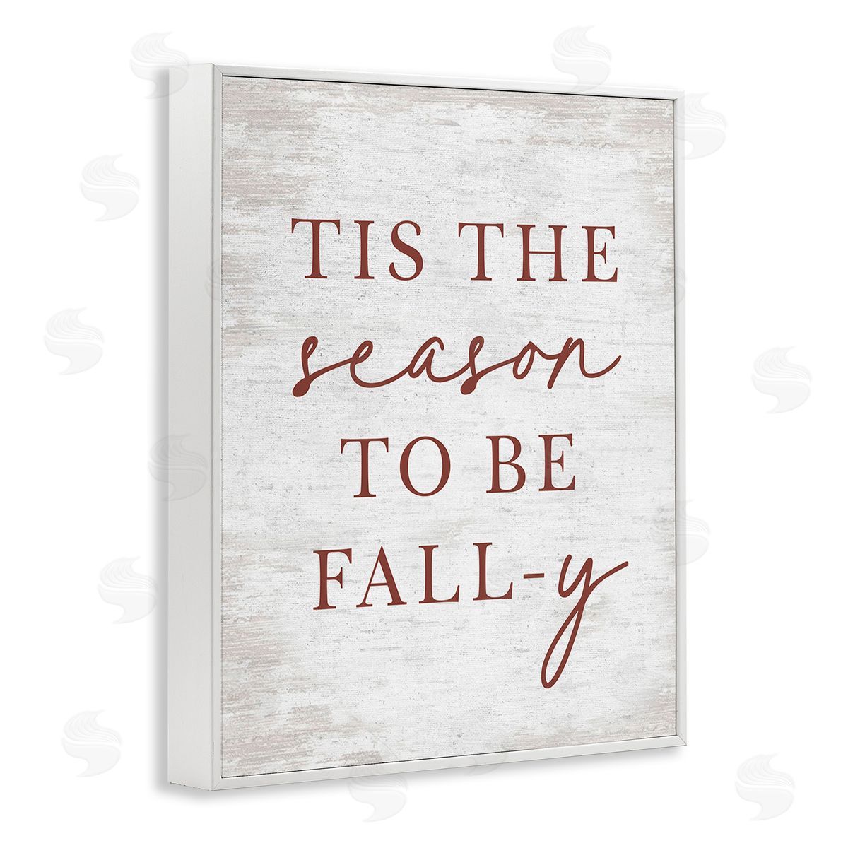 Lettered and Lined Rustic Seasonal Fall White Framed Giclee Wall Art Print